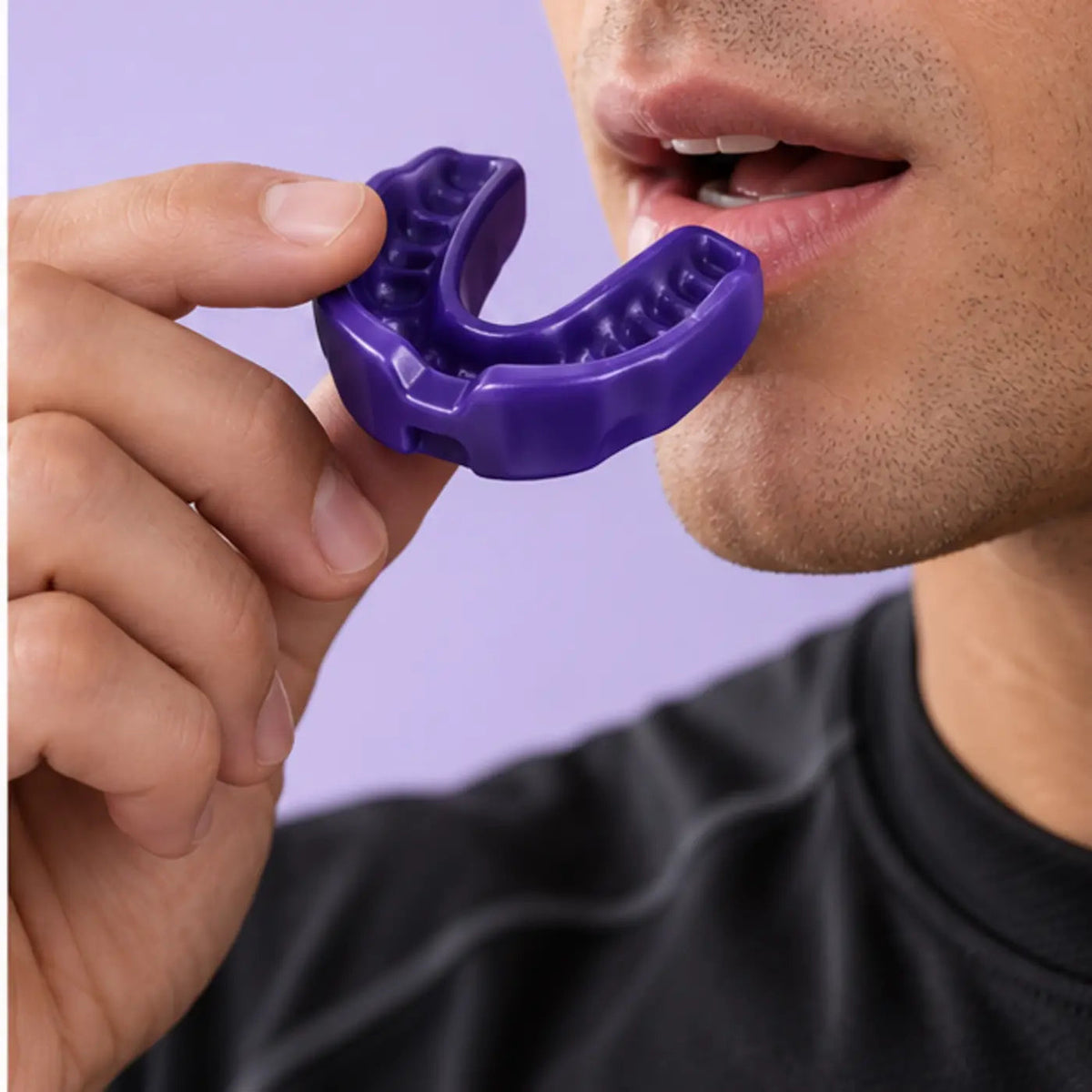 SmileWide Custom-Fit Sports Mouth Guard – product in use