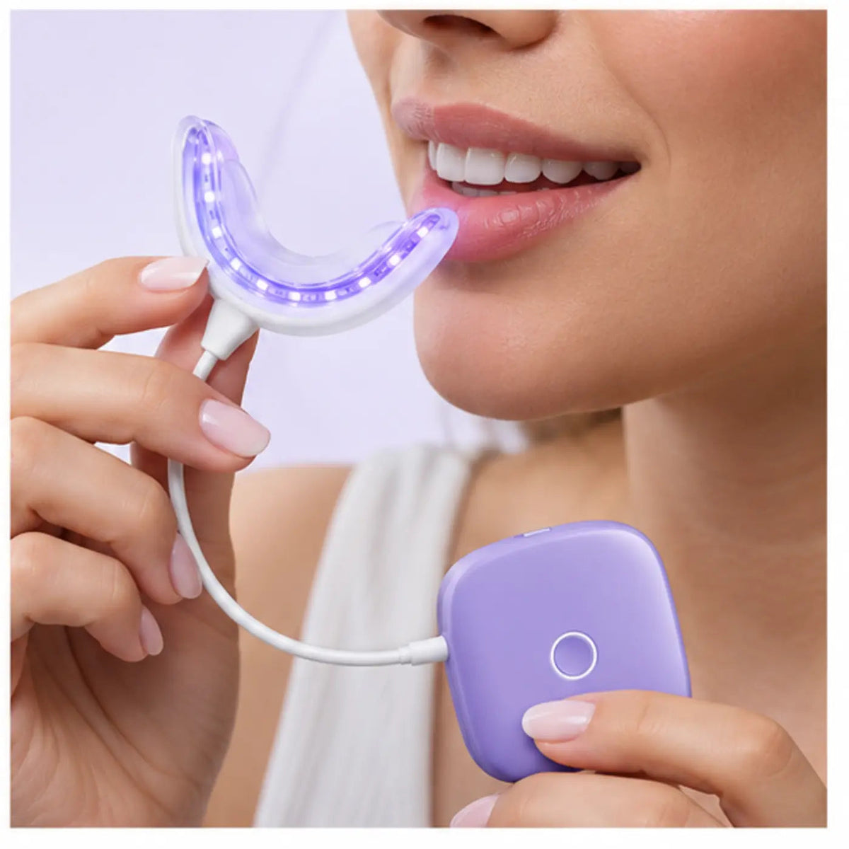 SmileWide LED Teeth Whitening Kit – product in use