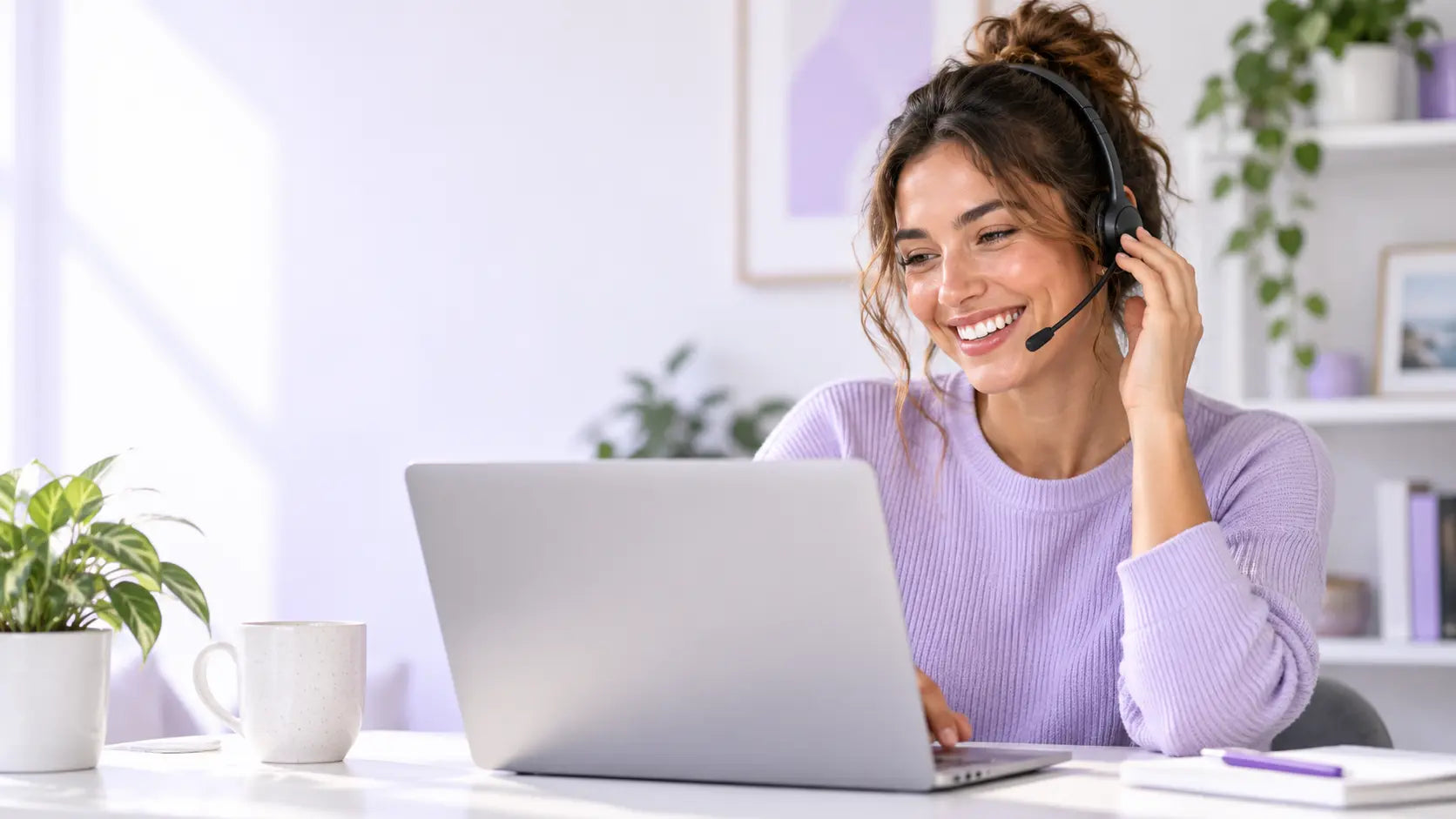 SmileWide support specialist helping a customer