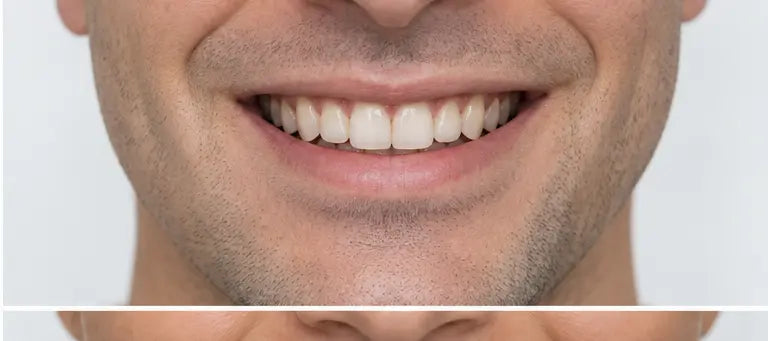 AI-generated aligned smile — illustration, not a treatment result
