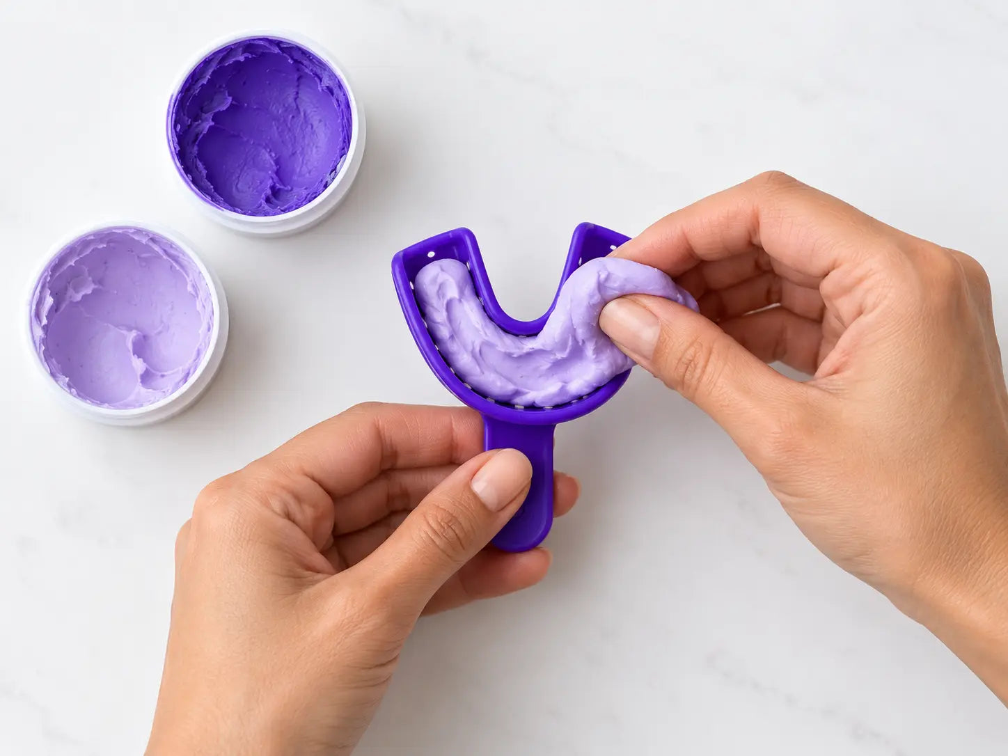 SmileWide at-home dental impression kit being prepared