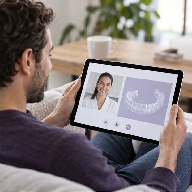 Patient reviewing a proposed treatment plan